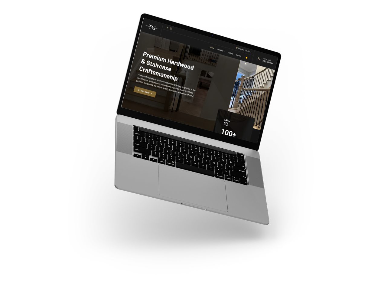 Website on mobile and laptop for a business in
				Stouffville